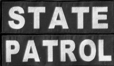 State Patrol Reflective Patch reflect at night